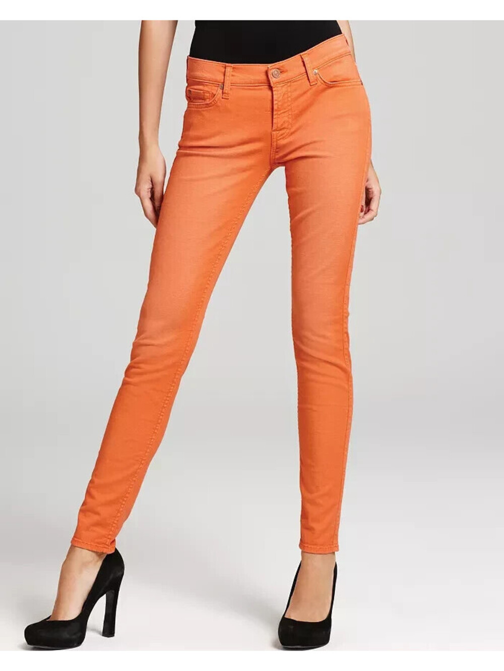 7 For All Mankind 26 Seven Gwenevere Skinny Jeans in Deep Cantaloupe Orange